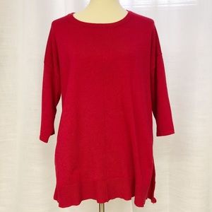 Cynthia Rowley red sweater tunic length 1X